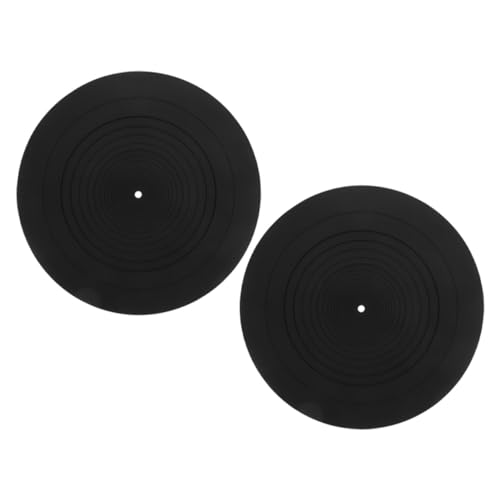 Toyvian Record Player Vinyl Mat 2pcs Turntable Mats Hi-fi Anti-static Silicone Pad