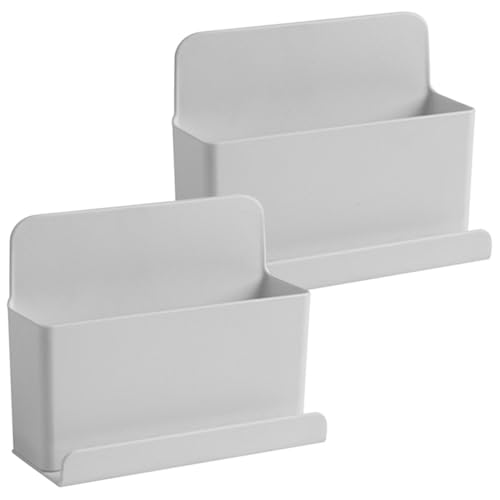 LOORGVEL 2個 壁掛けリモコン収納ボックス 多機能壁面収納ホルダー 電話置き場付き 製耐久性 家用省スペーステレビリモコンホルダー