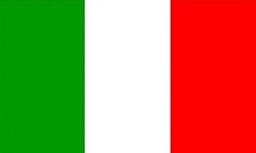 18" x 12" (45 x 30 cm) Italy Italian Tricolour Sleeved Boat Courtesy 100% Polyester Material Hand Waving Flag Banner Ideal For Pub Club School Festival Business Party Decoration