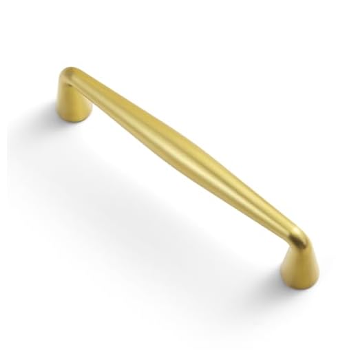 Goo-Ki Brushed Gold Zinc Alloy Cabinet Handle - 3.78''(96mm) Hole Center Affordable Luxury Cabinet Pull Hardware for Bedroom, Kitchen, 6 Pack……