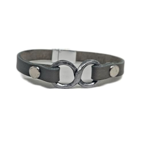 Forged Iron Infinity Symbol Bracelet - Minimalist Iron Anniversary Gift - Handmade Couples Jewelry - Personalized gift for Spouse - Rustic Bracelet2