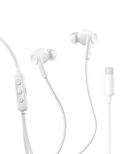 Belkin SoundForm ANC �L���C���z�� USB-C�Ή� �m�C�Y�L�����Z�����O Window/MacOS/IOS�Ή� MacBook Pro/Air iPad Pro�Ȃ�USB-C�����o�͑Ή��f�o�C�X�p�C���z�� �z���C�g G3H0003fqW