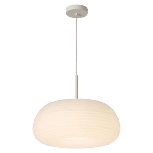 Lustre suspension minimaliste moderne en fer et abat-jour PE rayé 3 couleurs