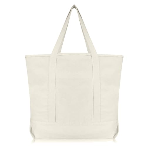 Image of 22 inch Heavy Duty Cotton Canvas Tote Bag (Zippered)