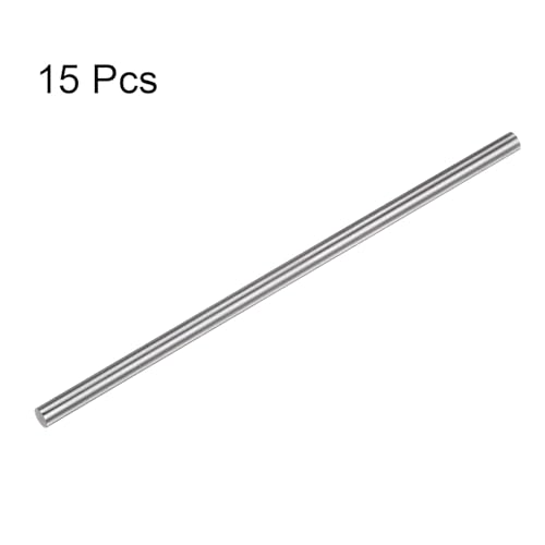 sourcing map 15 Stück Runde Stäbe 3,7 mm x 100 mm Hochgeschwindigkeitsstahl (HSS) Drehbankstangen DIY Handwerkszeug zum Drehen, Fräsen, Bohren und Gewindeschneiden