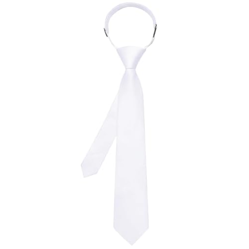 Image of Hi-Tie Pretied Boys Ties Solid Color Kids Adjustable Necktie Lapel Pin Clip Set Age 8-12 Wedding School Graduation