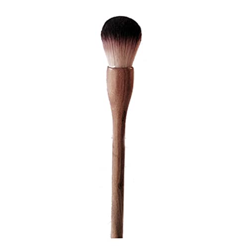 Long Advanced Fashionable Makeup Tools Walnut Handle Kabuki Blusher Brush Soft Fiber Brush Elliptical Delicate(19.5x4.3x3.8CM)