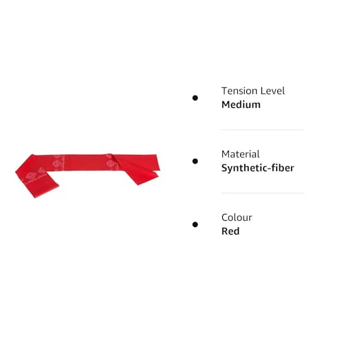 Theraband Medium Resistance Latex Free Exercise Band 5 Feet(Length) x 4 Inches(Width) Red