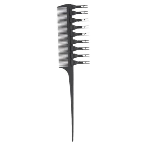 ARTSEWPLY Peigne de Teinture Cheveux avec Crochet Noir Brosse Professionnelle pour Coloration et Balayage Outil Pratique pour Salon Manche Long pour Application Précise