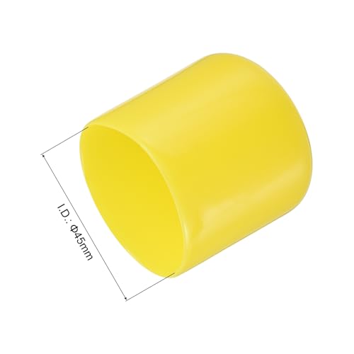 Image of uxcell 4pcs Rubber End Caps 45mm(1 3 /4 inch) ID Vinyl Round Tube Bolt Cap Cover Screw Thread Protectors Yellow, 40mm Height