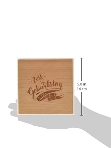 Biglietto Di Auguri Originale In Legno Di Ciliegio - Fatto A Mano In Austria 13x13cm - Con Busta - Regalo Unico Per Compleanno, Matrimonio, Nascita