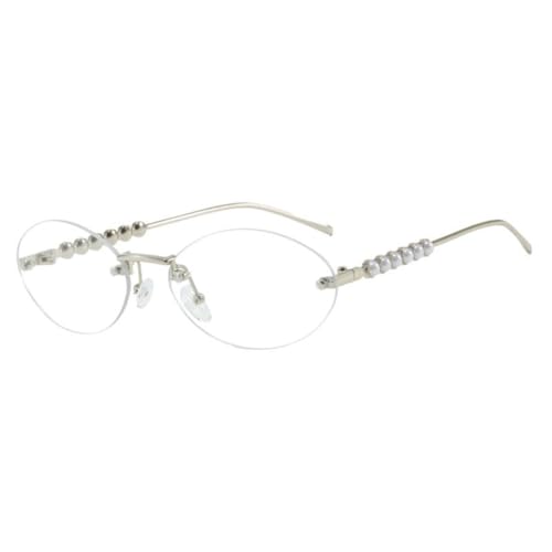 Lunettes de soleil sans monture pour femmes verres ovales légers anti-éblouissement