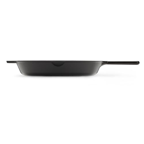 Amazon Basics Pre-Seasoned Cast Iron Skillet, Heavy-Duty Oven Safe up to 260 C, Large 15-inch (38.1 cm), Black