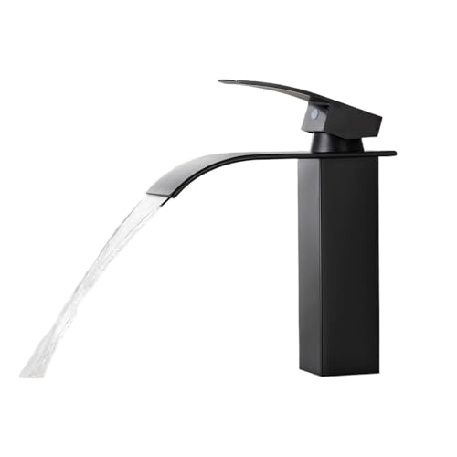 Grifo de baño monomando AM-003B soluciona salpicaduras con su elegante cascada de latón cromado 2