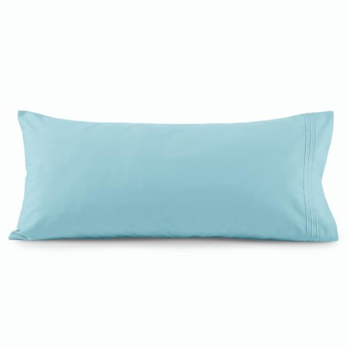 Image of Elegant Comfort Luxury Ultra-Soft 1-Piece Body Pillowcase - 1500 Premium Hotel Quality Microfiber Double Brushed - Wrinkle Resistant, Body Pillowcase Size, Aqua Blue