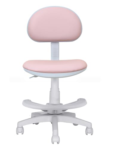 Sekikagu 430387 Study Chair, Synthetic Leather, Light Pink, Step