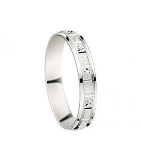 Alliance Mariage Or Blanc 3,5 mm au quotidien : bague Angie 18k taille 50