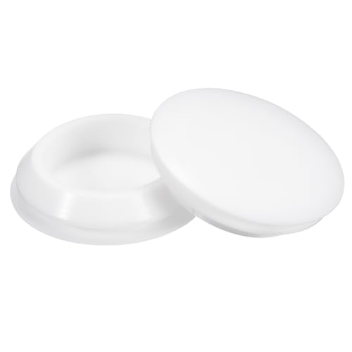 Image of uxcell 5 Pcs Silicone Plugs, Rubber Round Snap in Locking Hole Plugs for 40mm Hole, Hole Stoppers Waterproof Hole Plug for Metal Tube, Furniture End Caps Inserts, White