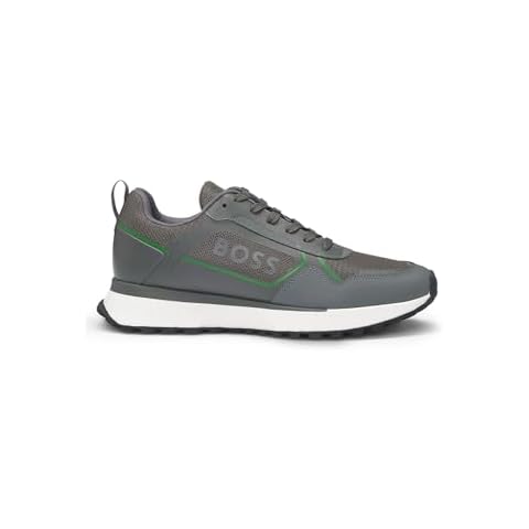 BOSS Jonah Runn Mixed-Material Trainers Dark Grey Cover