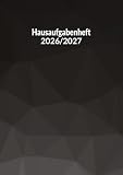 Hausaufgabenheft 2026/2027 mit Datum: Schülerkalender für Grundschule und Gymnasium | August 2026 bis Juli 2027 | Schwarz.