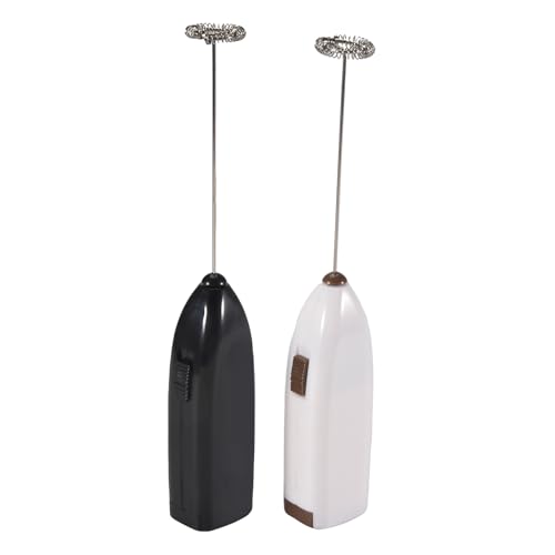 Ujjdwiurgh 2 espumadores de leche de mano mini mezcladores eléctricos con batidor de acero inoxidable para bebida, chocolate caliente, café, leche