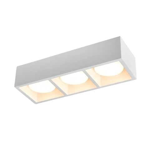 Kovalmax® Plafoniera in Gesso 3 Luci GX53 LED 30W Luce Bianca Calda o Naturale Lampada da Soffitto Design Moderno – Modello C383