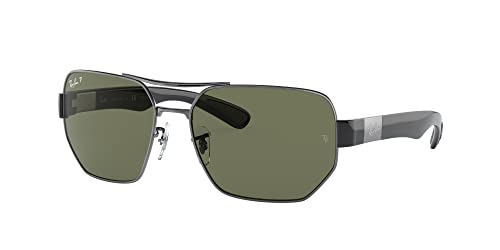 Ray-Ban RB3672 Sunglasses Bundle: RB 3672 004/9A Gunmetal Dark Green Polar and Universal Anti-slip Silicone Leash
