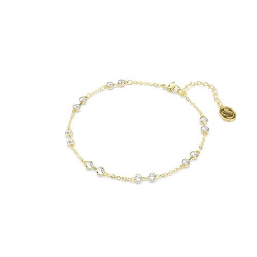 Swarovski Remix Collection strand, Round cut, White, Gold-tone finish2