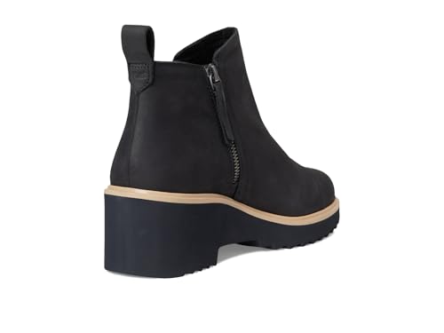 Image of TOMS Women's Maude Wedge Boot, Leather Upper, OrthoLite Insole, Side Zip, Lightweight