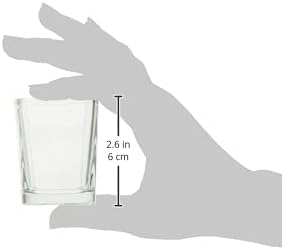 Circleware Take Square Shot Glasses, Set of 6, 2.3 ounce, Clear, Limited Edition Glassware Whiskey Drinking Cups, 6 Count (Pack of 1)