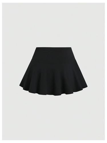 MakeMeChic Women's Ruched A Line Mini Skirt Metal Ring Ruffle Hem Y2K Short Skirts2