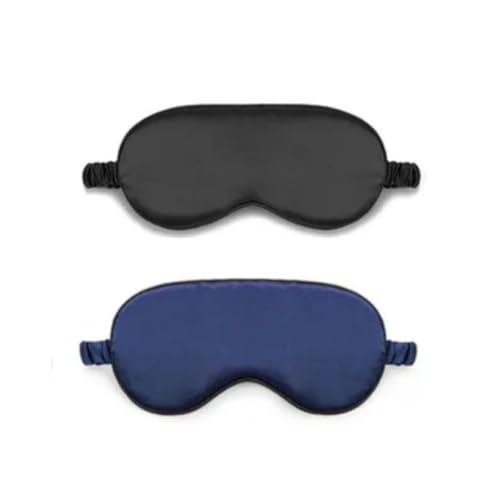 Combo com duas peças de máscara de dormir com enchimento de camada dupla e tira elástica para uma noite de sono perfeita (Preto/Azul)