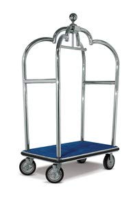 Carrello portavaligie Hotel modello lusso in acciaio inox.
