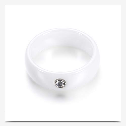 PAMTIER Women's Ceramic Inlay Zirconia 6mm Width Wedding Band Ring4