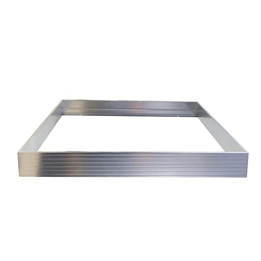 IMBTECH - Belysningsytmontering ramsats, LED-panel tak aluminium silverfinish taklampa fyrkantig för vardagsrum, kök, sovrum, ultramodern infällda taklampor 600 x 600 mm