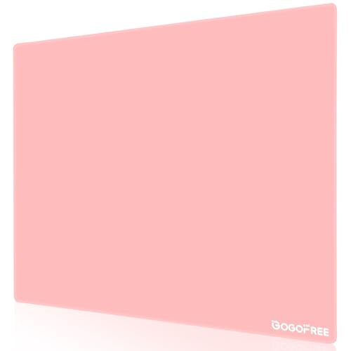 Tapis de souris en verre grand modèle 40 cm pour jeux électroniques et setups roses