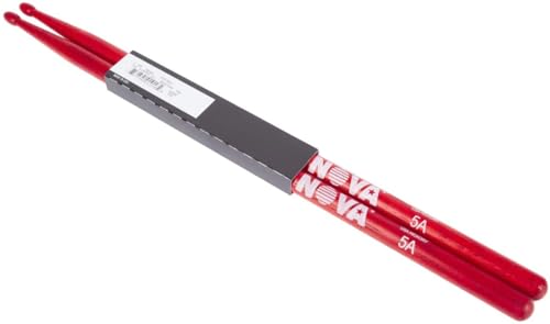 Vic Firth NOVA 5A Baguettes, Bout en Bois, Rouge