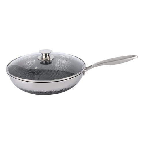 Wok de acero inoxidable 12.6 in con tapa antiadherente miniatura 1