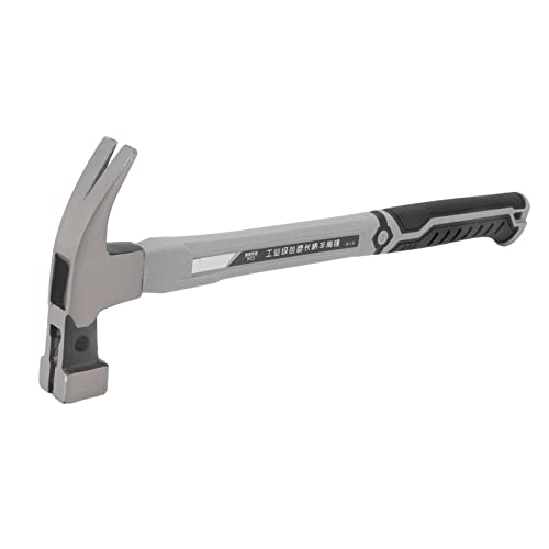 Tefola Long Handle Hammer, 13Oz Hammer Quadrate Lamb Horn Shape 50Hrc Double V Design Stainless Steel Handle High Carbon Steel Straight Claw Hammer #TOP6