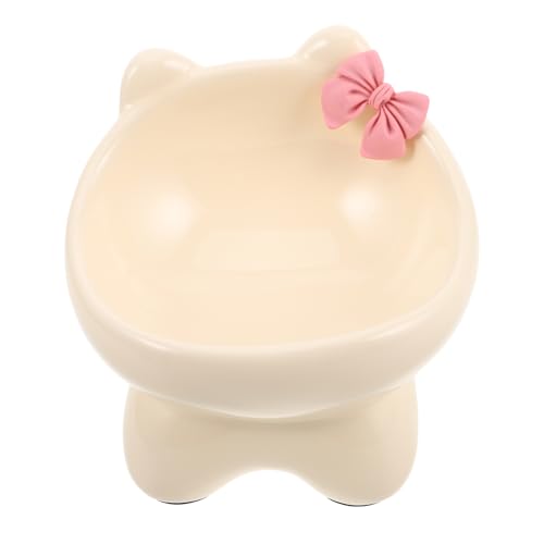 SEWOART 猫ボウル ペットボウル猫 犬用小鉢 子犬給水器 猫の食器が高くなっています 高架犬フィーダー 高架犬皿 猫皿 猫用食器 傾いたペットフードボウル 犬用食器 セラ Beige