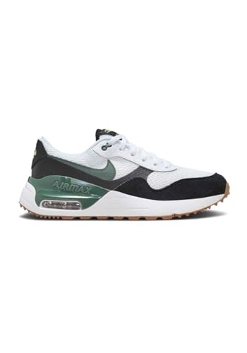 Nike Air Max SYSTM Big Kids' Shoes (DQ0284-115, White/Black/Barely Volt/Vintage Green) Size 5