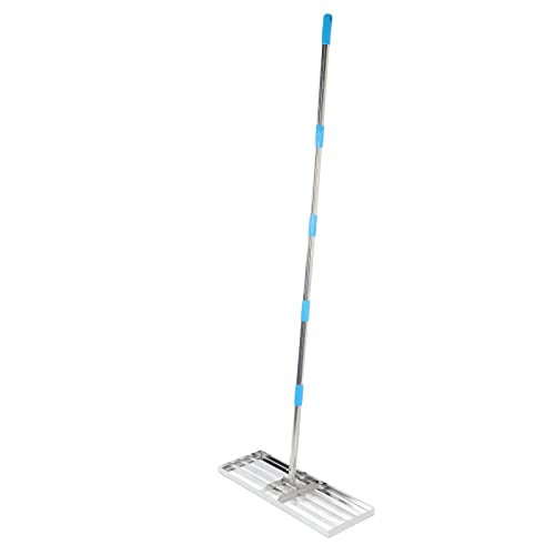 Estink Adjustable Stainless Steel Lawn Rake, Easy to Install Leveling Rake Landscape Tool for Garden Yard, Suitable for Gardens, Courtyards, and Lawns (5 Section) - Image 4