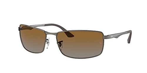 Ray-Ban RB3498 Sunglasses Bundle: RB 3498 029/T5 Matte Gunmetal Grey Gradient B and Universal Anti-slip Silicone Leash