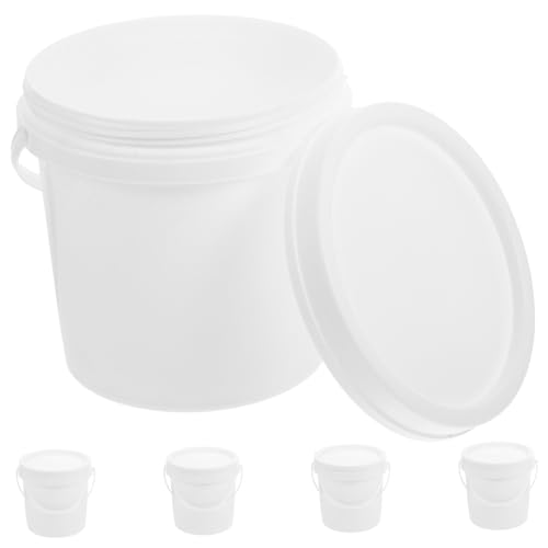FOYTOKI 5Pcs Food Grade Portable Water Pail with Sealing Lids Heavy Duty Buckets for Home Industry Agriculture Leak Practical Design for Multiple Uses