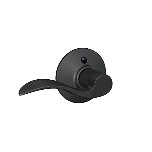 Schlage F10 Acc 622 Accent Door Lever, Hall & Closet Passage Lock, Matte Black #TOP6