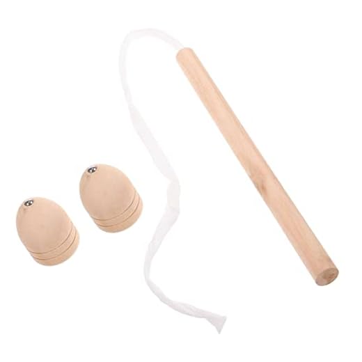 FUNNETOYU Toupie Bois Traditionnelle pour Garçon Fille Rotation Rapide Amélioration Coordination Main Œil et Classique Educatif