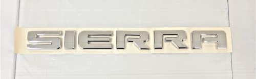 Image of 1Pcs Sierra Letters L /R Door Rear Tailgate Emblem Replacement for GMC Sierra 1500 2500 (Chrome)