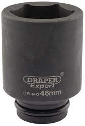 Image of Draper 05077 Expert 46mm 3/4" Square Drive Hi-Torq 6 Point Deep Impact Socket