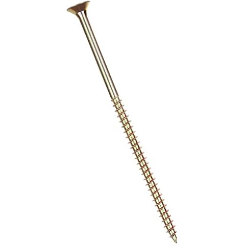 STARVAST 100pcs M6 x 120mm Long Wood Screws, Extra Phillips Modified Truss Head Wood Screws, Brass Galvanized Steel Self Tapping Screws Cover