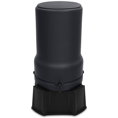 YourCasa Récupérateur d'eau de pluie 110L [RainBell] avec pied, couvercle et robinet - Baril à...